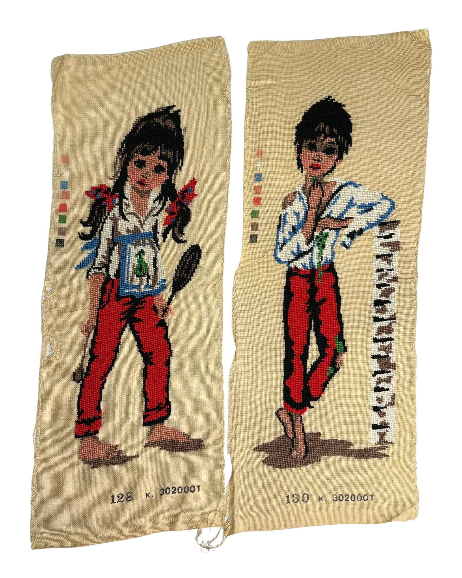 Έτοιμο Χειροποίητο Vintage Κέντημα – Αγόρι & Κορίτσι ✨