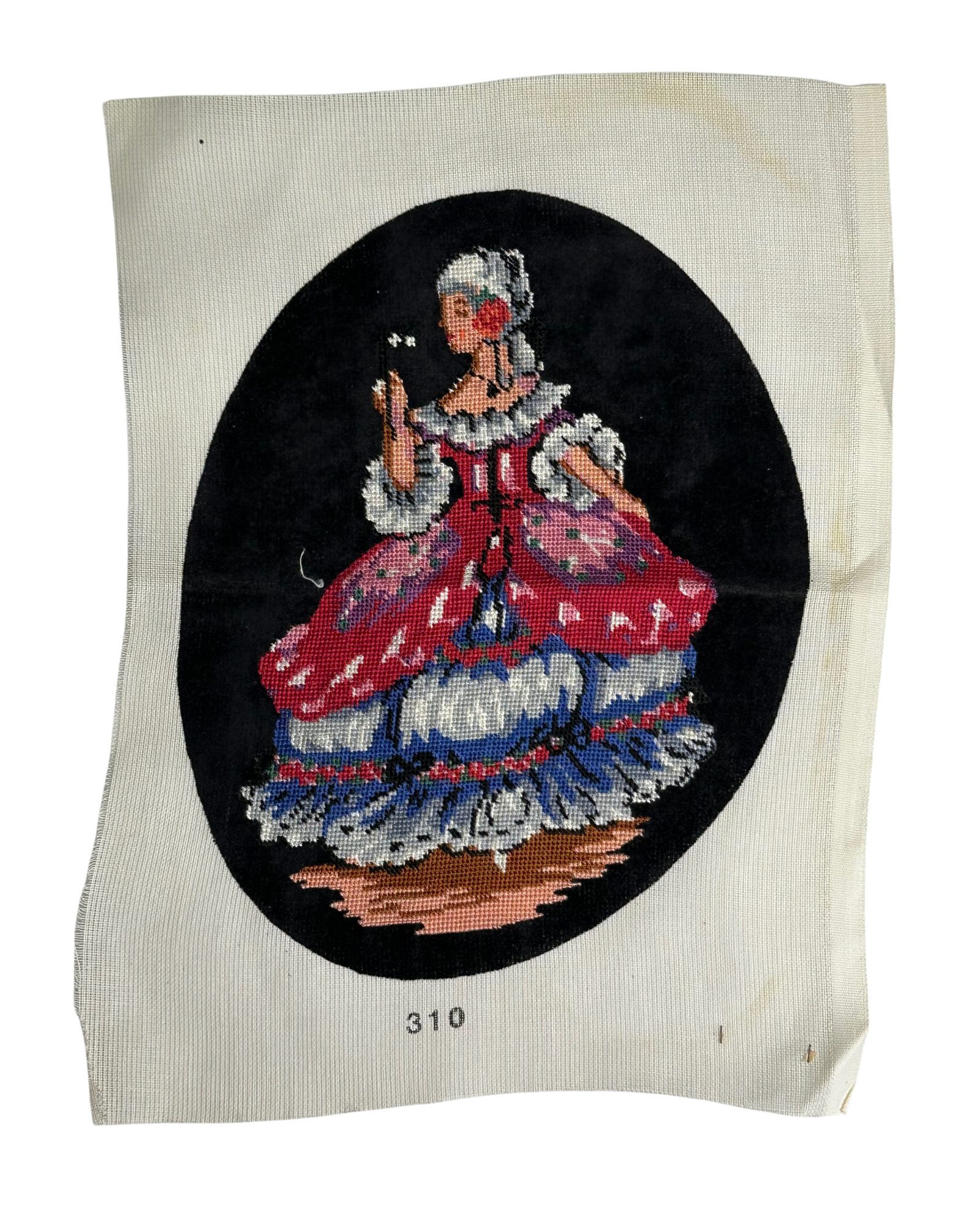 Έτοιμο Χειροποίητο Vintage Κέντημα – Μαρκήσιος, Μαρκησία και Τριαντάφυλλα σε Βελούδινο Φόντο ✨ - Image 7