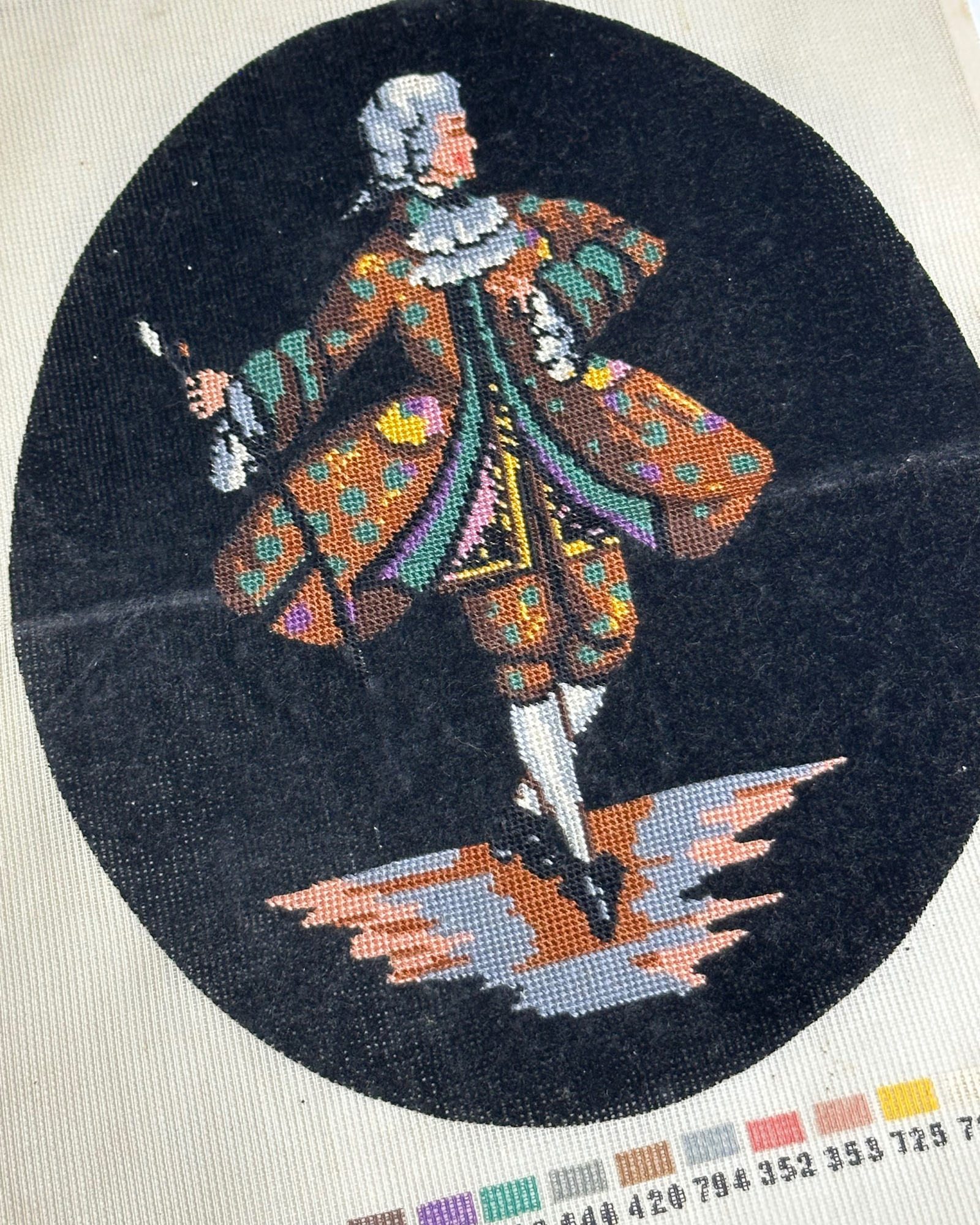 Έτοιμο Χειροποίητο Vintage Κέντημα – Μαρκήσιος, Μαρκησία και Τριαντάφυλλα σε Βελούδινο Φόντο ✨ - Image 6