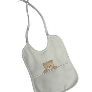 Σαλιάρα με Αρκουδάκι και Φάσα για Κέντημα – Εξατομικευμένο Σχέδιο 🧸✨