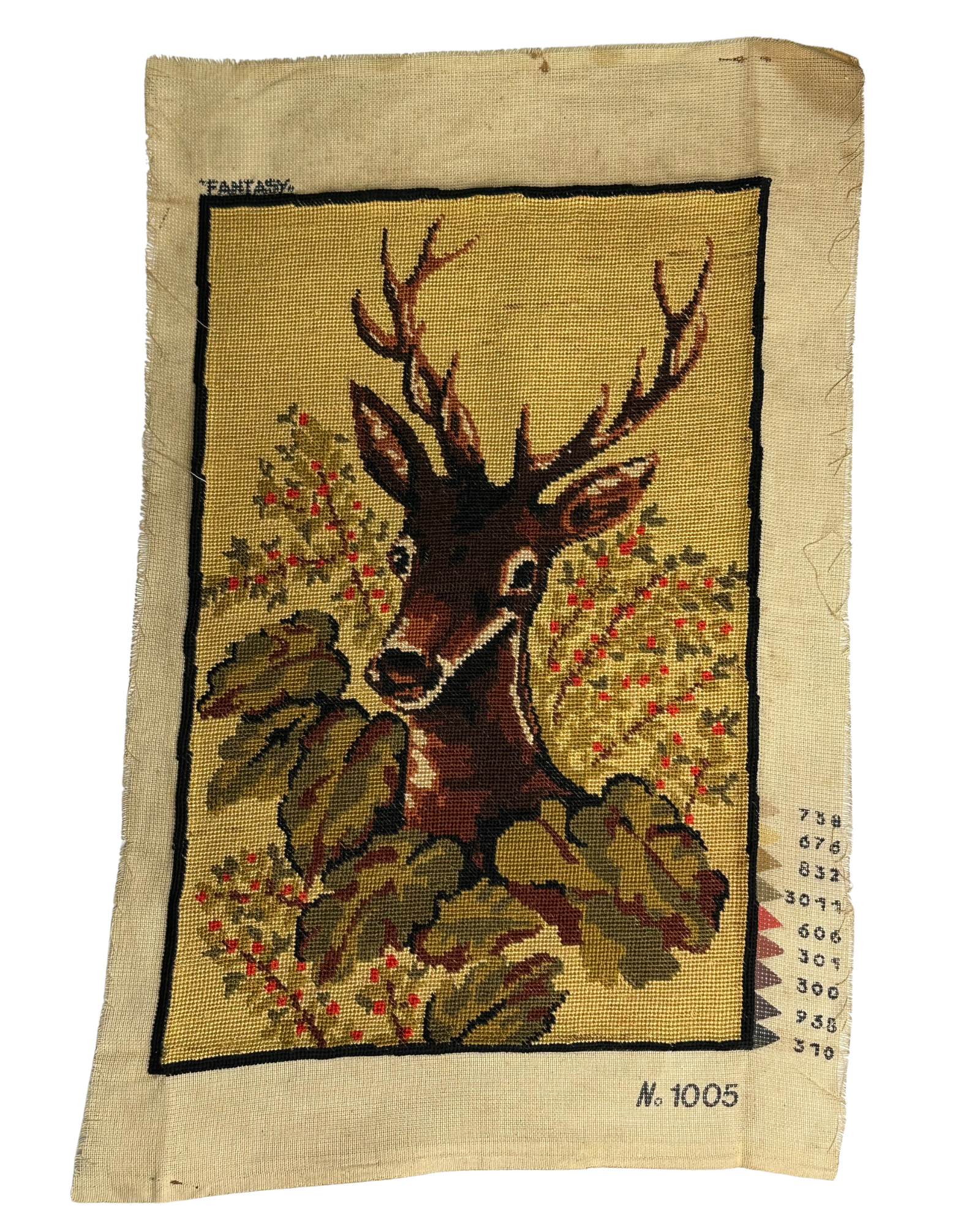 Έτοιμο Χειροποίητο Vintage Κέντημα – Ελαφάκι  ✨