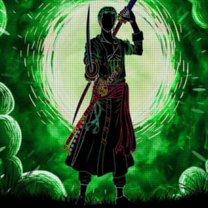 Χειροποίητο Κέντημα με Σχέδιο "Roronoa Zoro του One Piece" – Με Δυνατότητα Μεταποίησης ✨