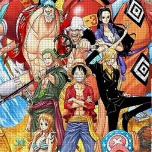 Χειροποίητο Κέντημα με Σχέδιο "One Piece Family" – Με Δυνατότητα Μεταποίησης ✨