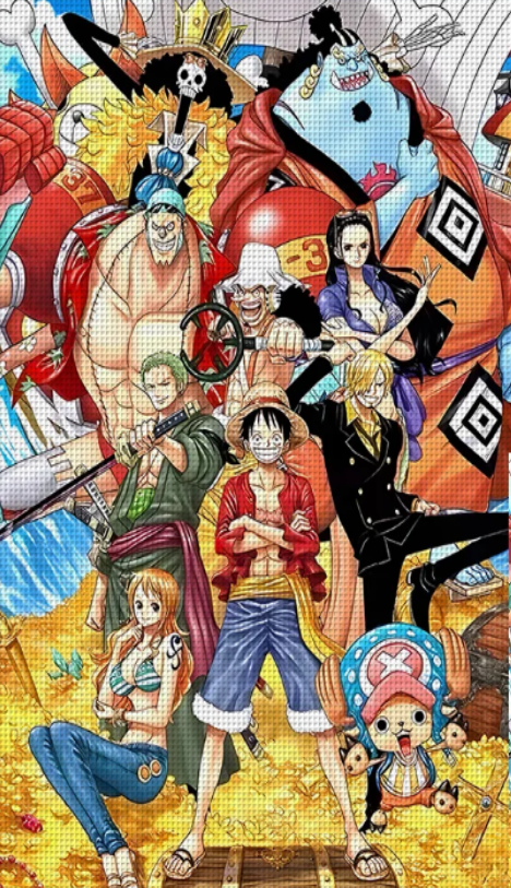 Χειροποίητο Κέντημα με Σχέδιο "One Piece Family" – Με Δυνατότητα Μεταποίησης ✨