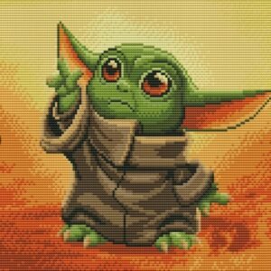 Χειροποίητο Κέντημα με Σχέδιο "Grogu του The Mandalorian" – Με Δυνατότητα Μεταποίησης ✨