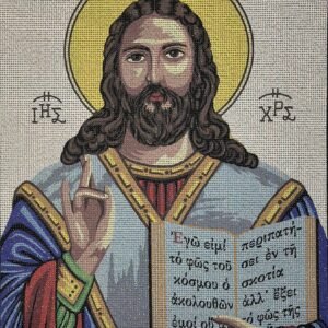 Χειροποίητο Κέντημα "Ιησούς Χριστός" – Μία Θρησκευτική Δημιουργία που Εμπνέει Πίστη και Σεβασμό ✨