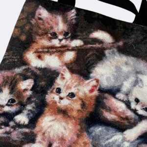 Έτοιμη Χειροποίητη Κεντημένη Τσάντα “Γατούλες” – Μοναδικό Αξεσουάρ για Λάτρεις των Γατών! 😻✨
