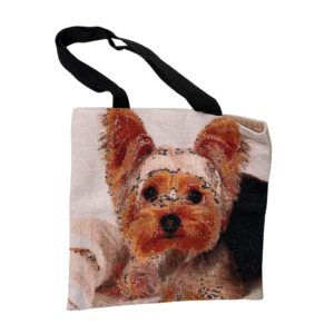 Έτοιμη Χειροποίητη Κεντημένη Τσάντα "Yorkshire Terrier" – Μοναδικό Αξεσουάρ Για τους Λάτρεις Των Τετράποδων Φίλων! 🐶✨