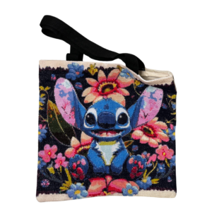 Έτοιμη Χειροποίητη Κεντημένη Τσάντα “Stitch” – Μοναδικό Αξεσουάρ για τους Λάτρεις του Lilo & Stitch! 🌺✨