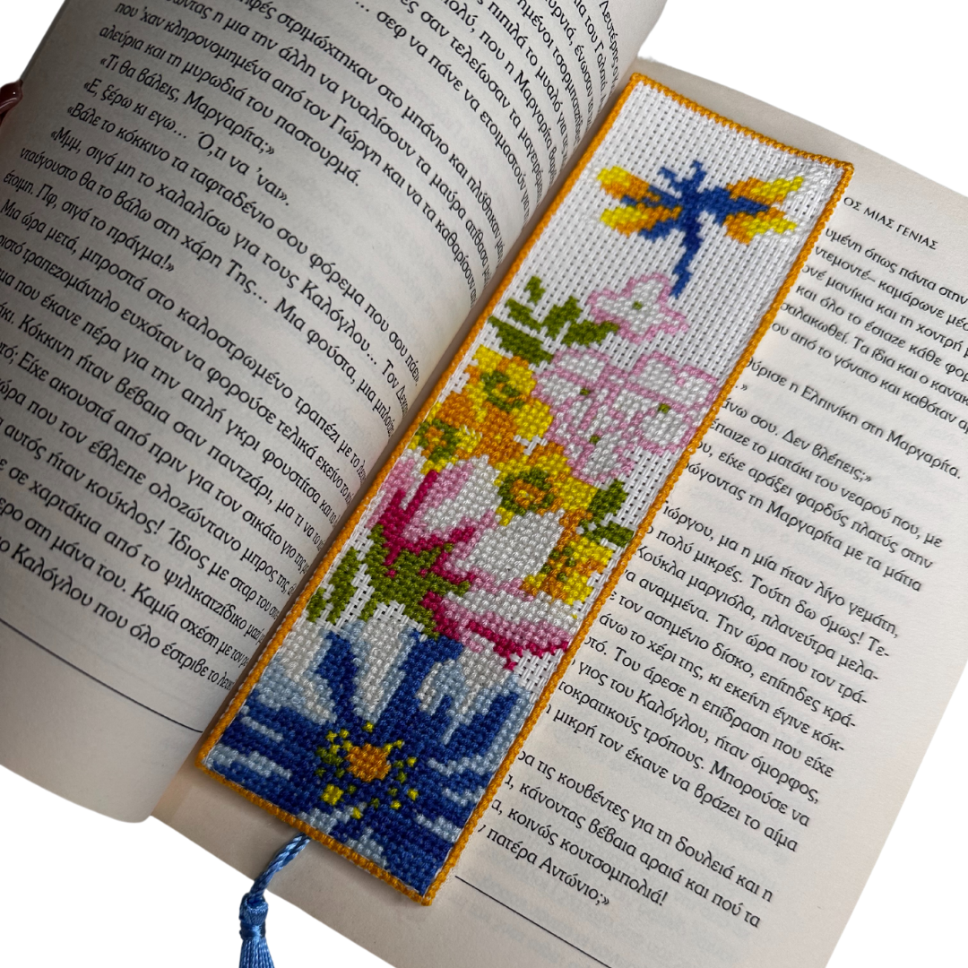 Χειροποίητος Κεντημένος Σελιδοδείκτης “Λουλούδια”