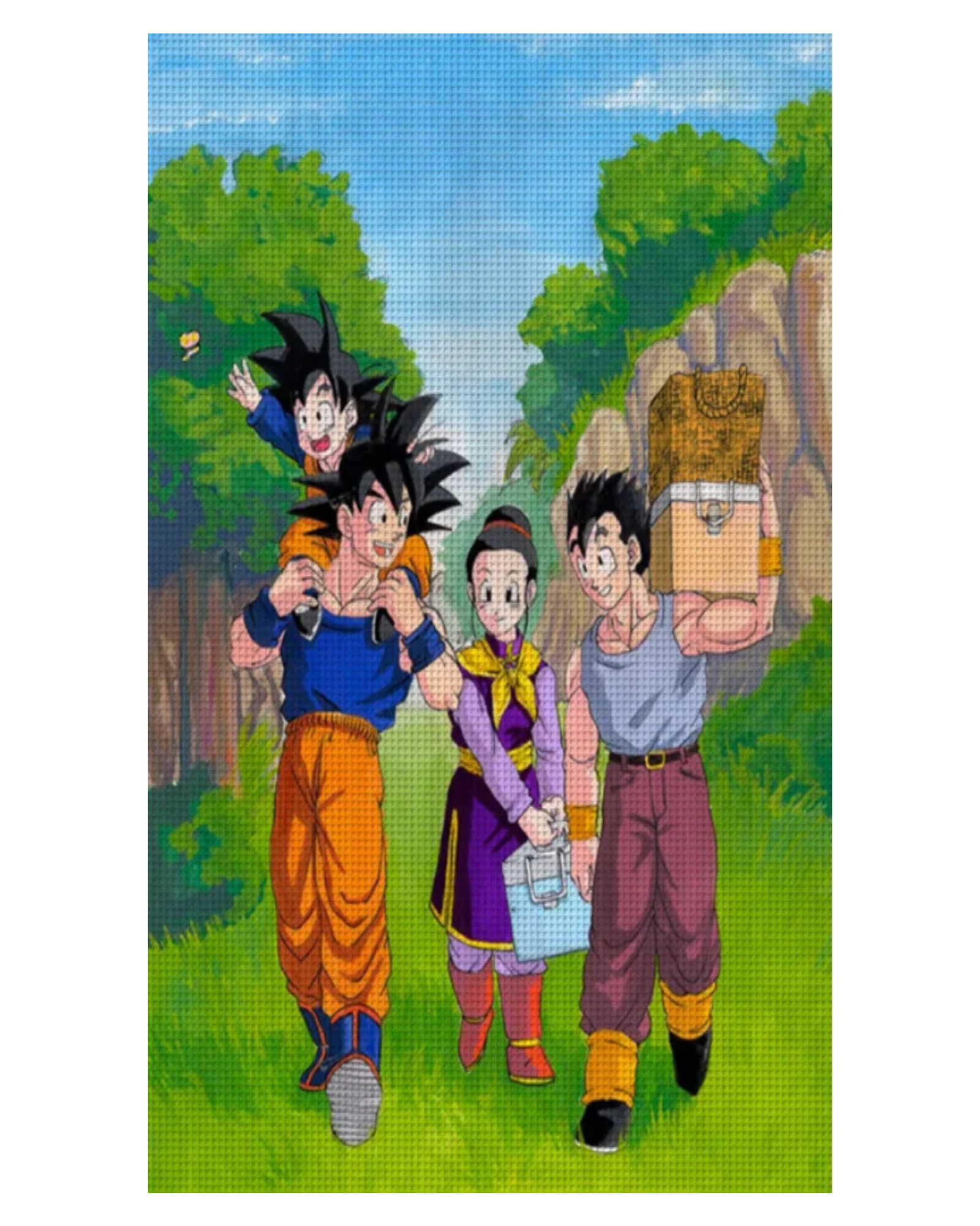 Χειροποίητο Κέντημα με Σχέδιο “Goku’s Family του Dragon Ball” – Με Δυνατότητα Μεταποίησης ✨
