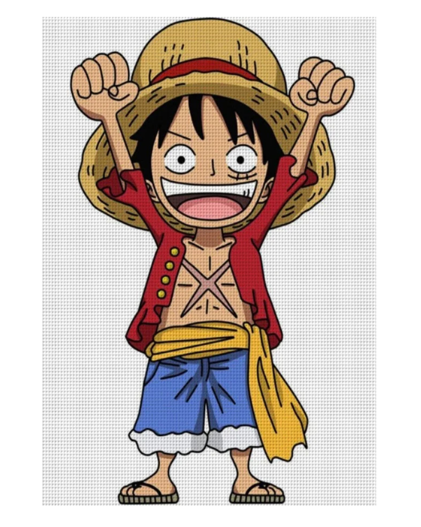 Χειροποίητο Κέντημα με Σχέδιο “Monkey D. Luffy του One Piece” – Με Δυνατότητα Μεταποίησης ✨