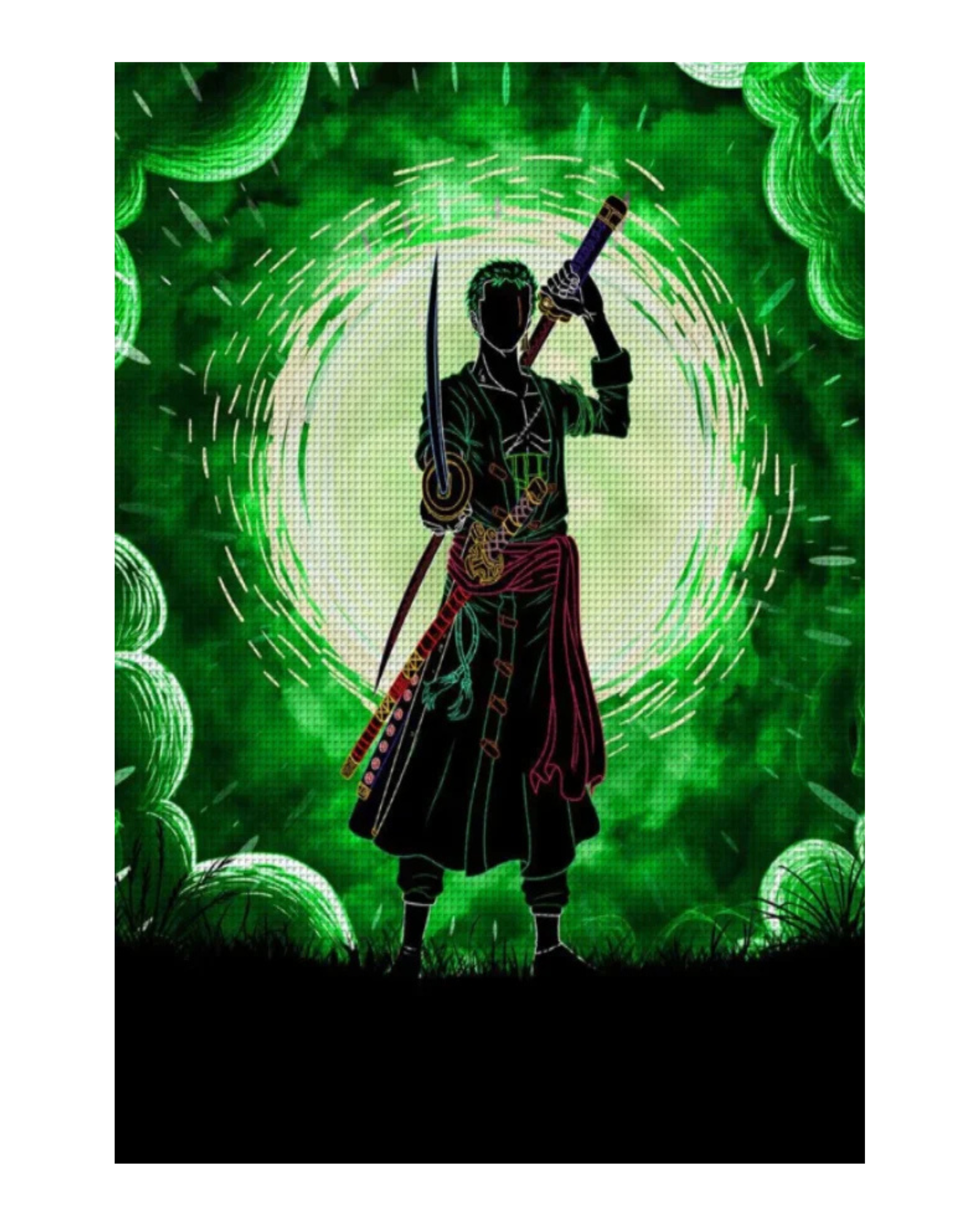 Χειροποίητο Κέντημα με Σχέδιο “Roronoa Zoro του One Piece” – Με Δυνατότητα Μεταποίησης ✨