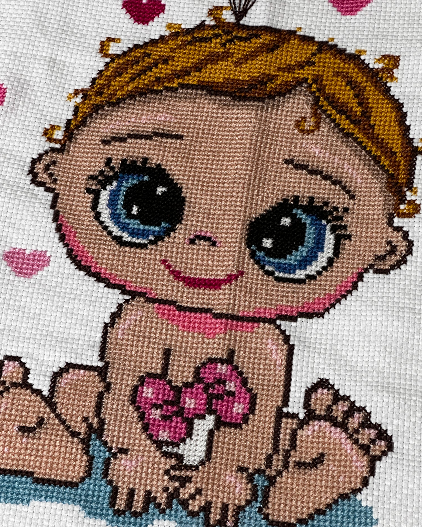 Έτοιμο Χειροποίητο Κεντημένο Κουβερτάκι “Βρέφος στα ροζ” – Ζεστή και Απαλή Αγκαλιά για το Αγγελούδι σου! 👶💖✨