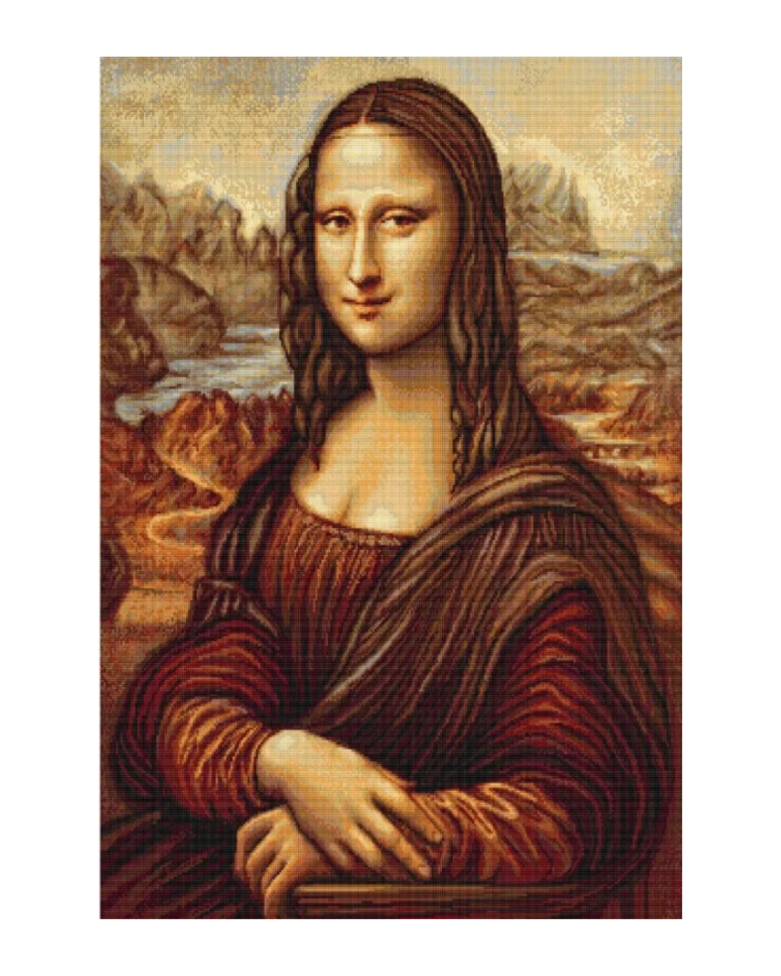 Χειροποίητο Κέντημα με Σχέδιο “Mona Lisa” – Με Δυνατότητα Μεταποίησης ✨