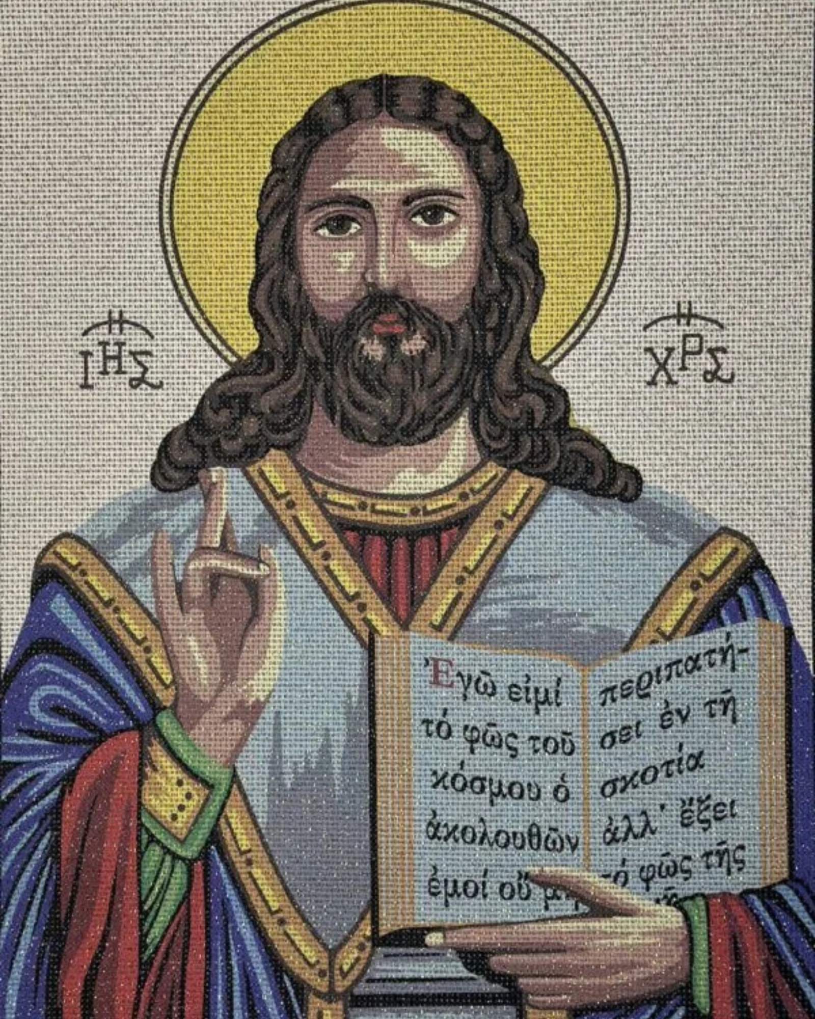 Χειροποίητο Κέντημα “Ιησούς Χριστός” – Μία Θρησκευτική Δημιουργία που Εμπνέει Πίστη και Σεβασμό ✨