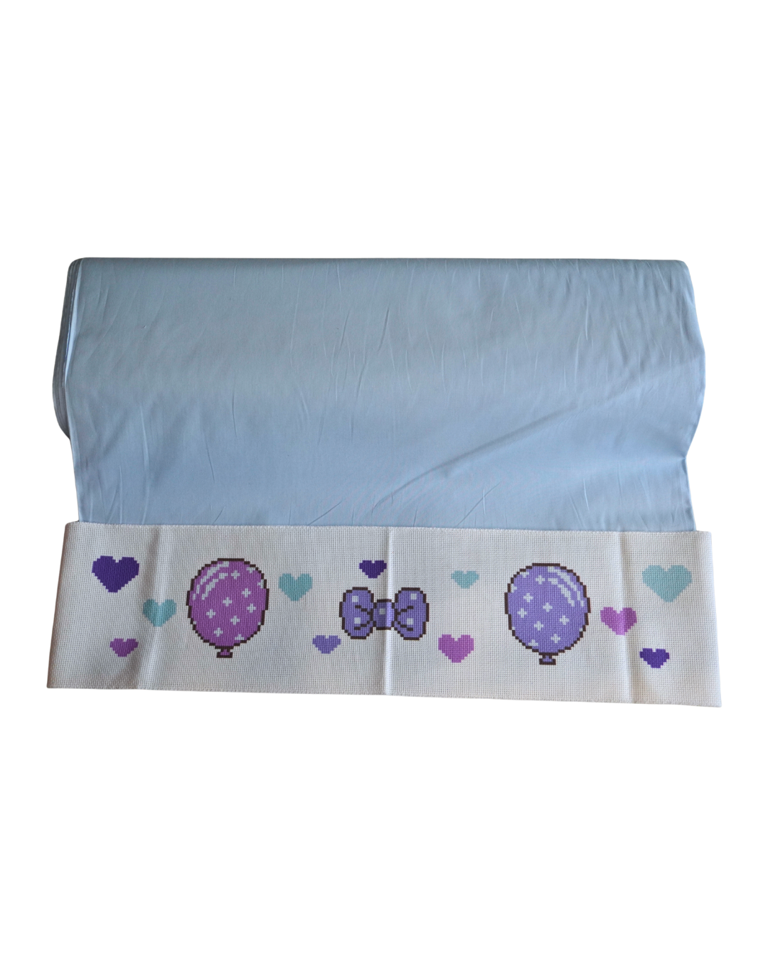 Έτοιμη Χειροποίητη Φάσα Κεντήματος με Σχέδιο “Μπαλόνια” – Σε Σιέλ Αποχρώσεις για το Αγοράκι σου! 🎈💙✨