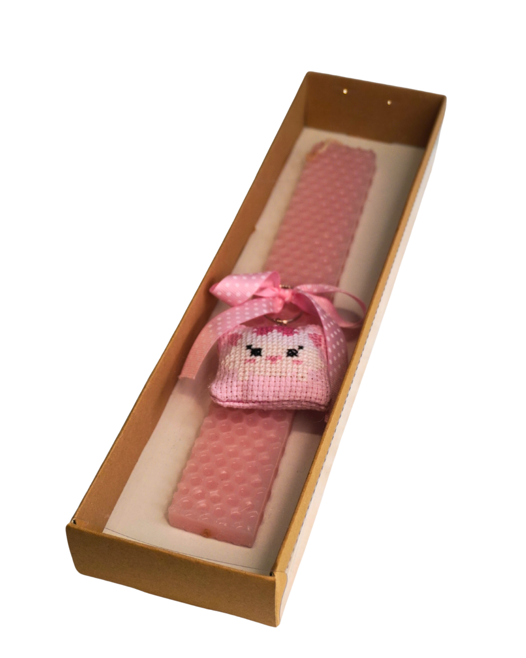 Σούπερ Πλακέ Αρωματική Λαμπάδα με Ανάγλυφο Σχέδιο Κηρήθρας