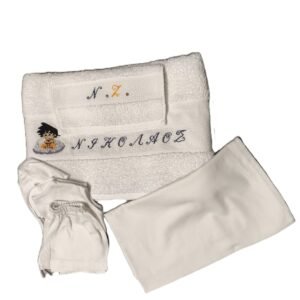 Σετ Λαδόπανα Για τη Βάπτιση - Χειροποίητο Εξατομικευμένο Σχέδιο 👶🕊️✨