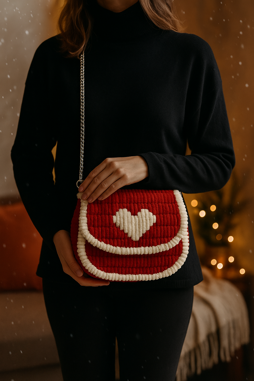 Custom Χειροποίητη Κεντημένη Τσάντα Χειρός (Rounded Flap Design) – Κέντημα σε Πλαστικό Καμβά 👜✨ - Image 5