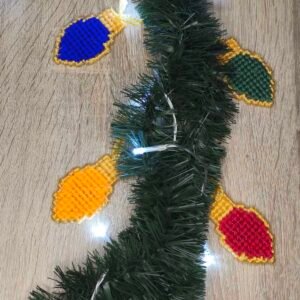 Χειροποίητα Κεντημένα Στολίδια “Λαμπάκια” – Χριστουγεννιάτικη Συλλογή 🎁🌲✨