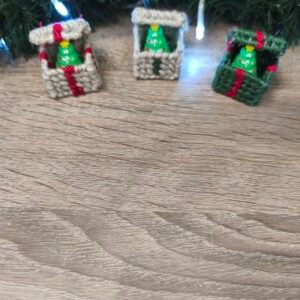 Χειροποίητα Κεντημένα Mini Boxes με Δεντράκι (Σετ 3) – Χριστουγεννιάτικη Συλλογή 🎁🌲✨