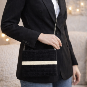Χειροποίητη Κεντημένη Crossbody Τσάντα Φάκελος με Φερμουάρ – Εξατομικευμένο Σχέδιο